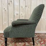 Fauteuil Bergère époque Napoléon III velours vert