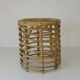 Vintage bamboo stool rattan plant stand mid-century wicker side table