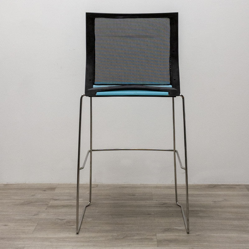 Majencia stool in blue imitation leather