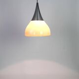 Large brown opaline glass pendant by Limburg, Germany, 1970s.