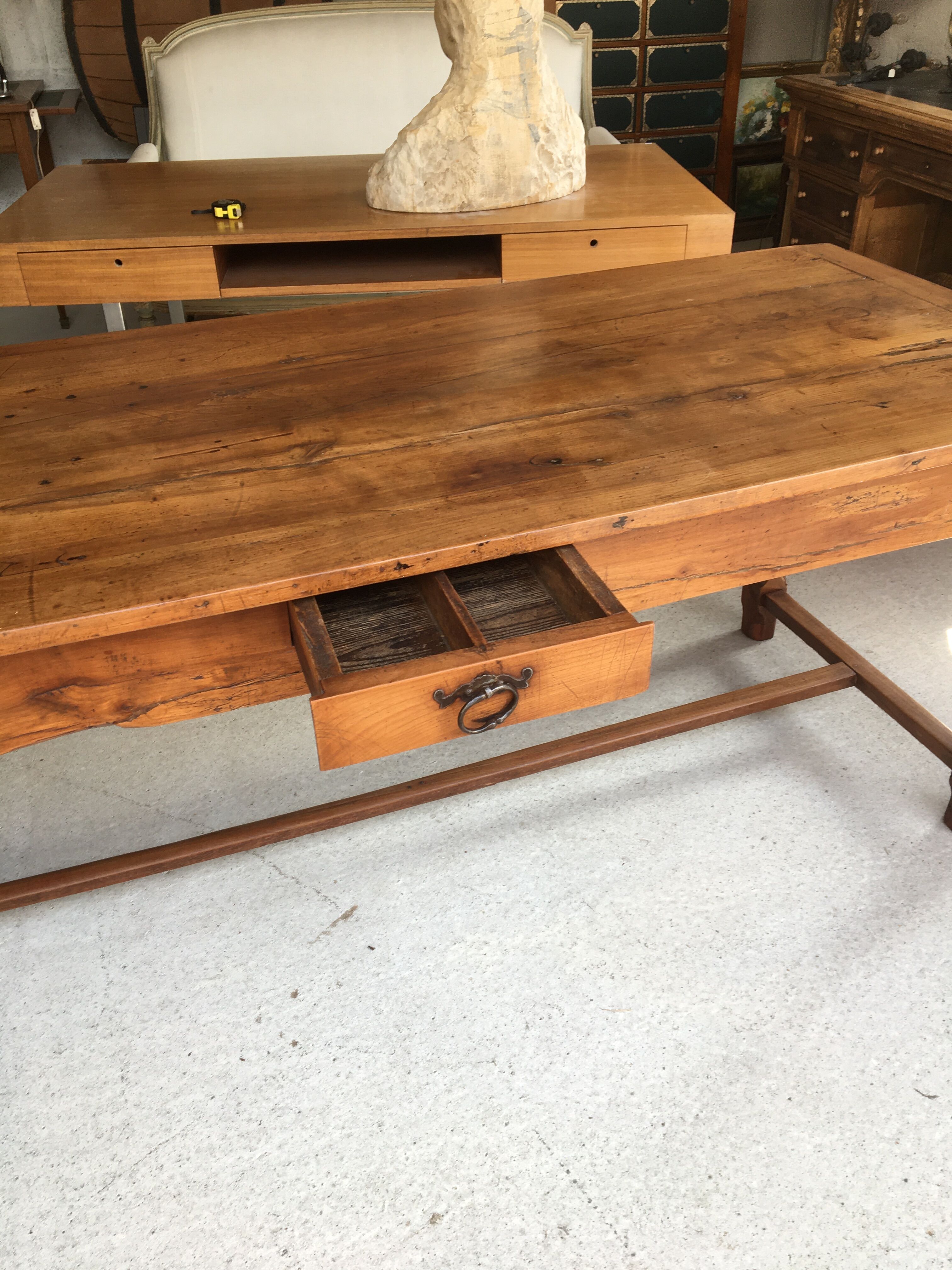 19th-century cherry farm table