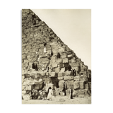 Ancient photograph of a scene composed on the degrees of the pyramid of Giza