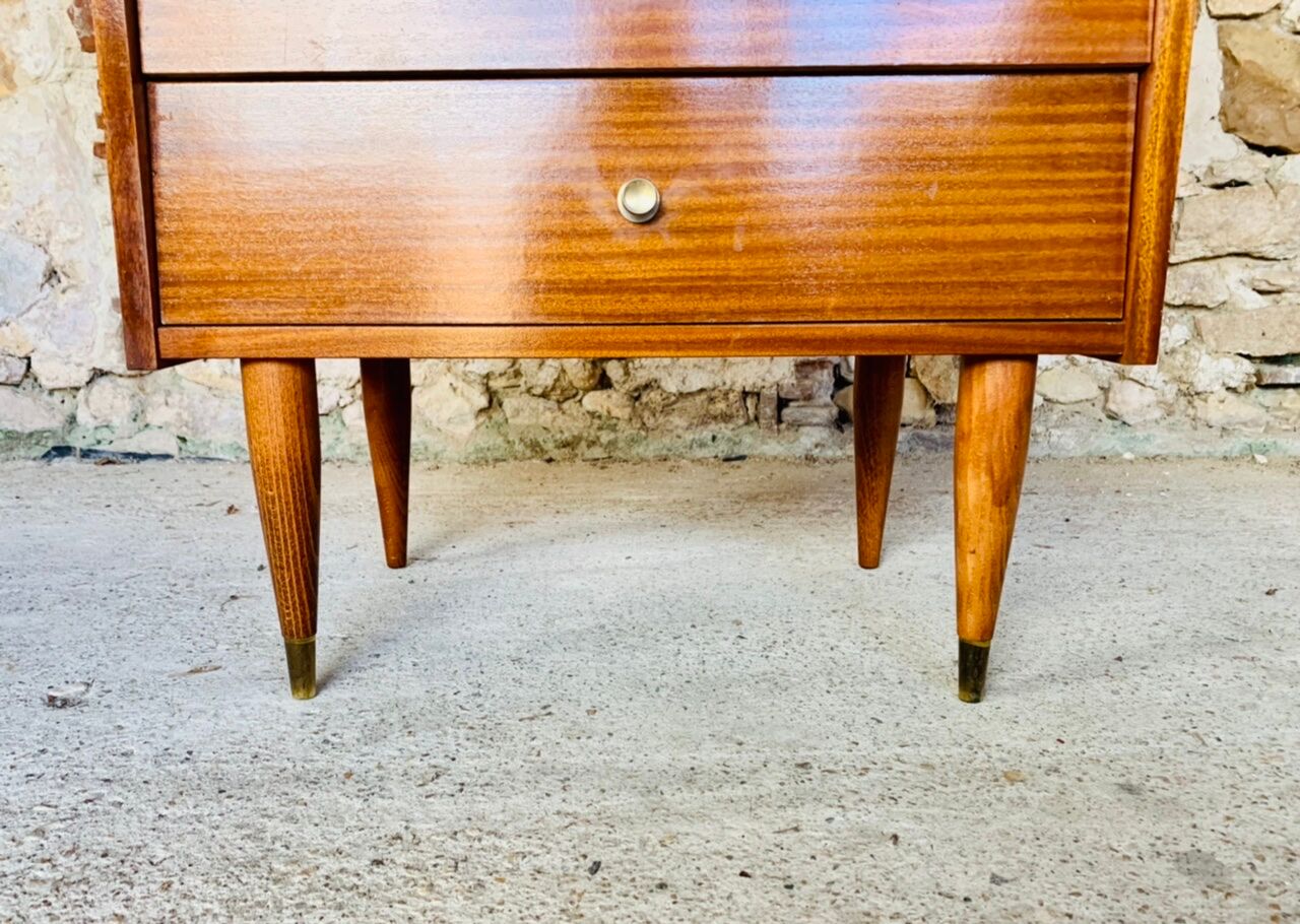 High chest of drawers with 6 drawers, Scandinavian style, circa 60's