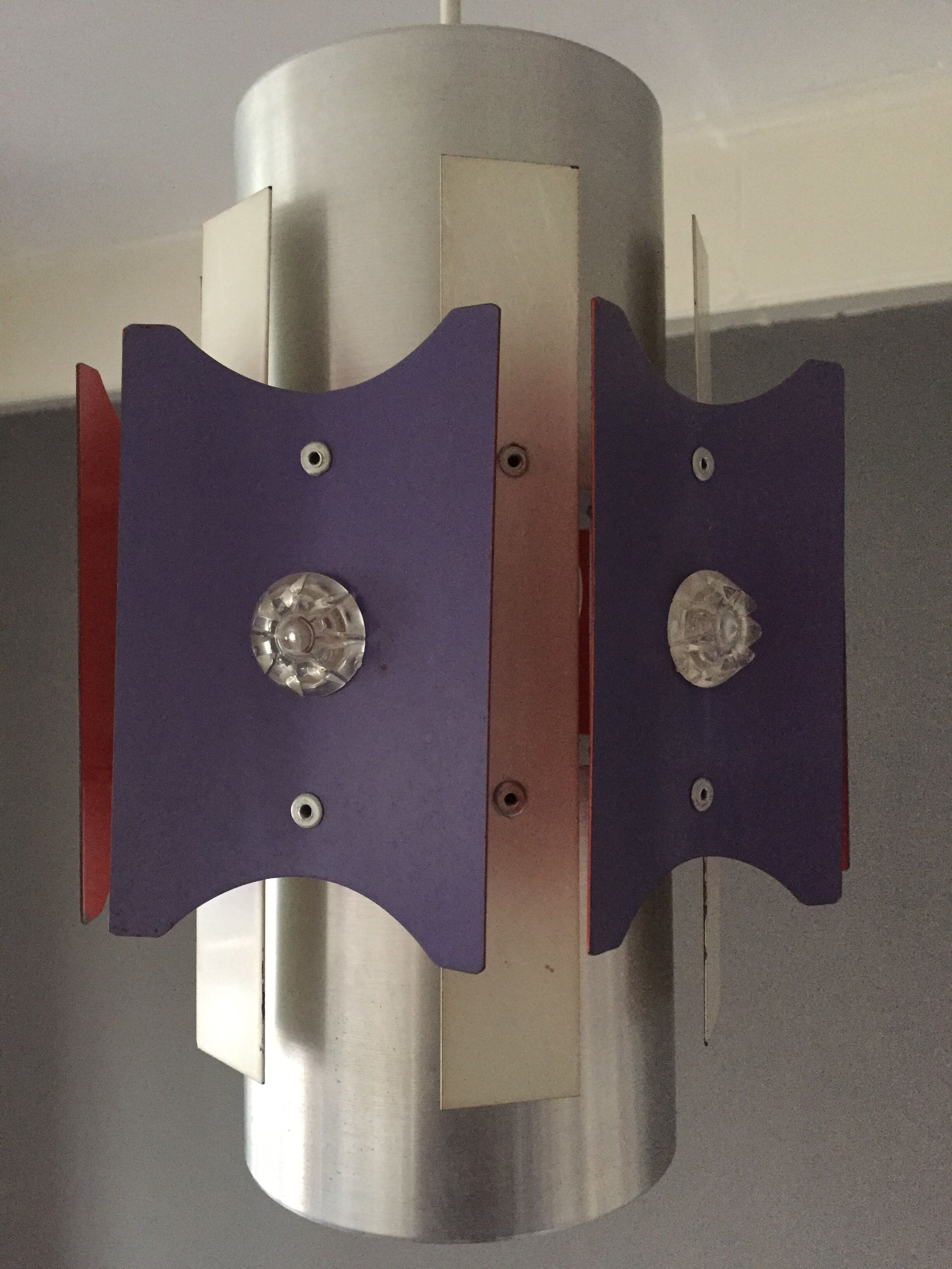 Vintage Lakro Anvia metal industrial design lamp 1960s