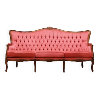 Pink velour sofa, Swedish design, 1980s