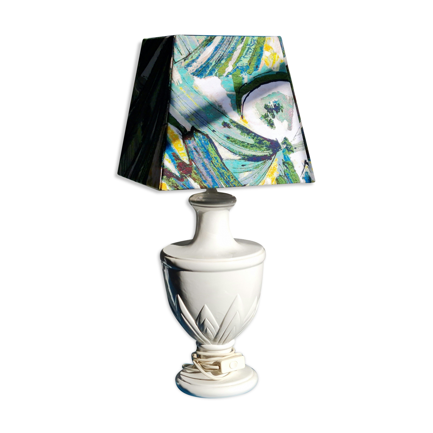 Lamp foot ceramic white lampshade dresses fabrics creator