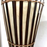 Vintage bamboo and rattan floor lamp