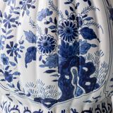 Antique Delft Style Blue and White Ceramic Table Lamp by Samson, circa 1880-1910