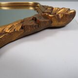 Vintage Hollywood Regency gold mirror, mid-century style, Belgium 1s.