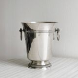 Antique champagne bucket in shiny silver metal
