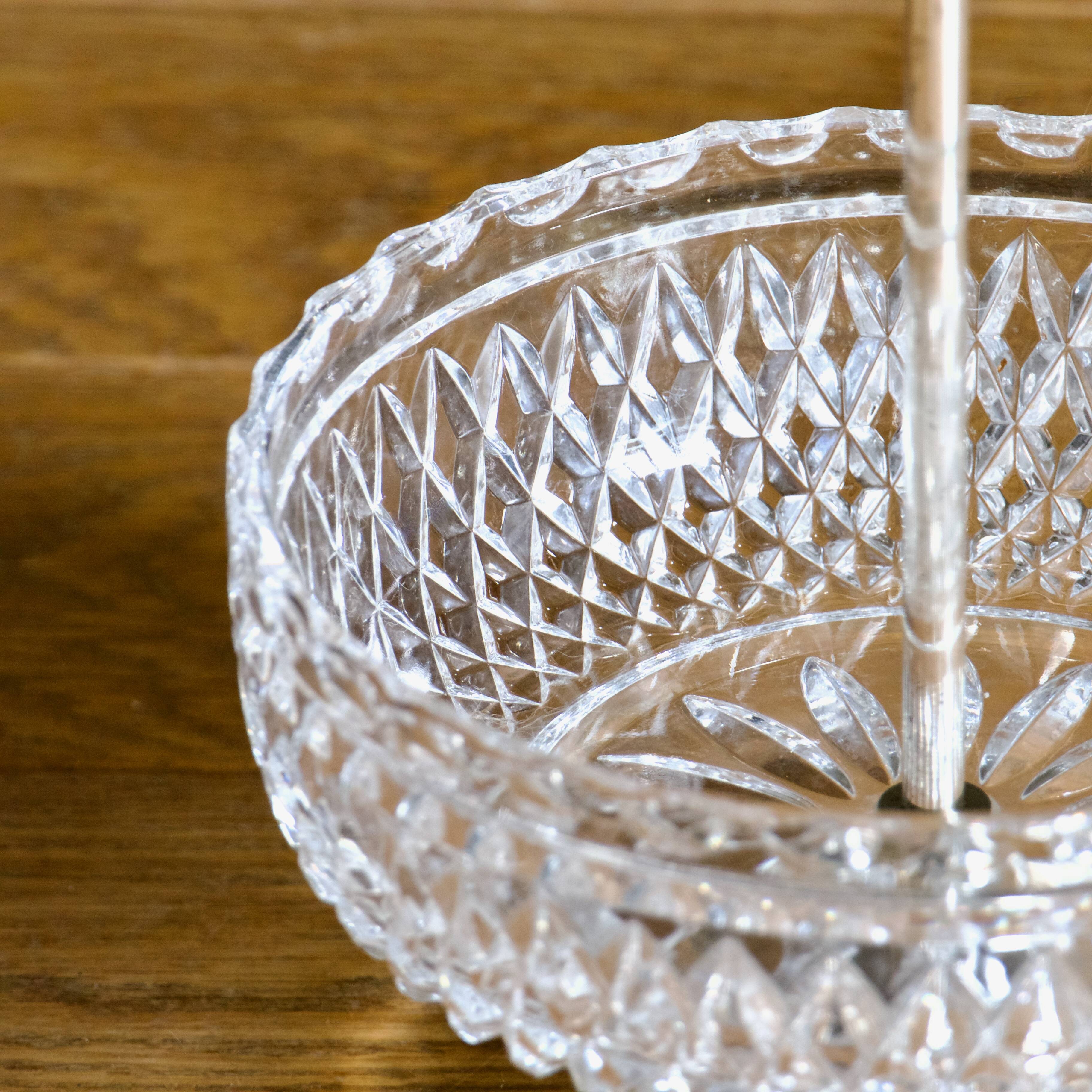 1950s crystal and silver-plated metal bowl/basket