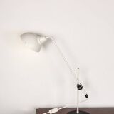 Tilting desk lamp in white metal 1960.