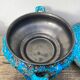 Glacier ennamel tureen vintage turquoise blue 1960 / cyclops varnished earthenware by Charles Cart