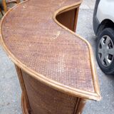 Rattan bar and two stools