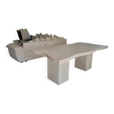 Travertine dining table