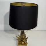 Lampe nénuphar en bronze et laiton attribuée à la Maison Charles. Vers 1970