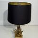 Bronze and brass water lily lamp attributed to Maison Charles. Circa 1970.