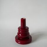large burgundy ceramic candle holder numbered 1970