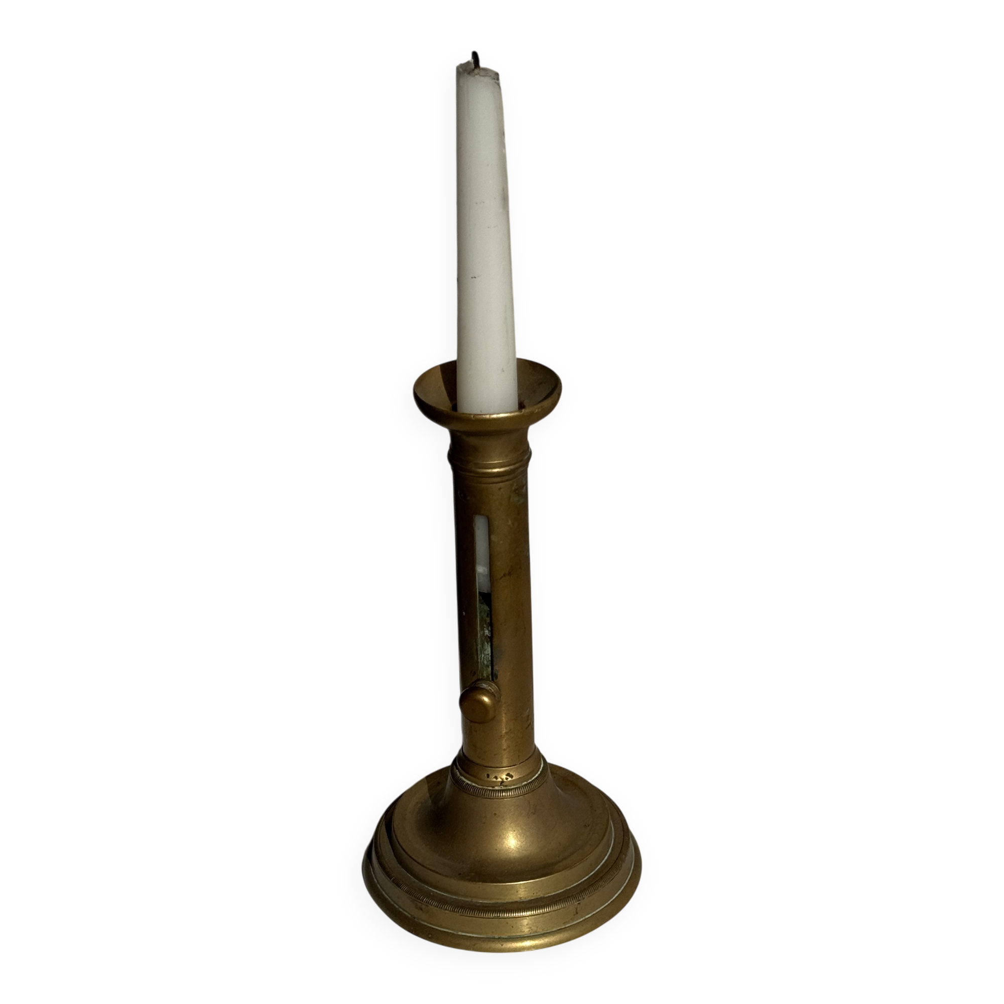 Large adjustable brass candlestick H16 D8