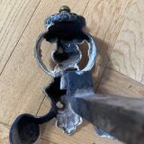 Chenets anciens en bronze et fonte