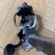 Antique bronze and cast iron chenets