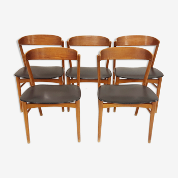 Suite de 5 chaises scandinaves Farstrup 1960