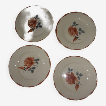 Lot de 4 assiettes Digoin Sarreguemines n° 9181