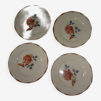 Set of 4 plates Digoin Sarreguemines n° 9181