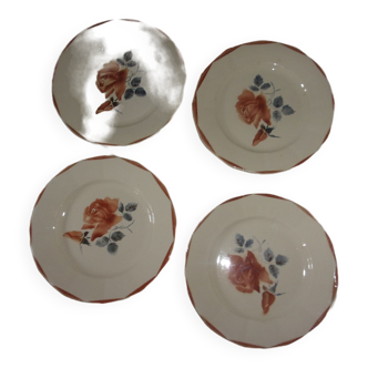 Set of 4 plates Digoin Sarreguemines n° 9181