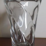 Vase Daum en cristal moulé ,années 60