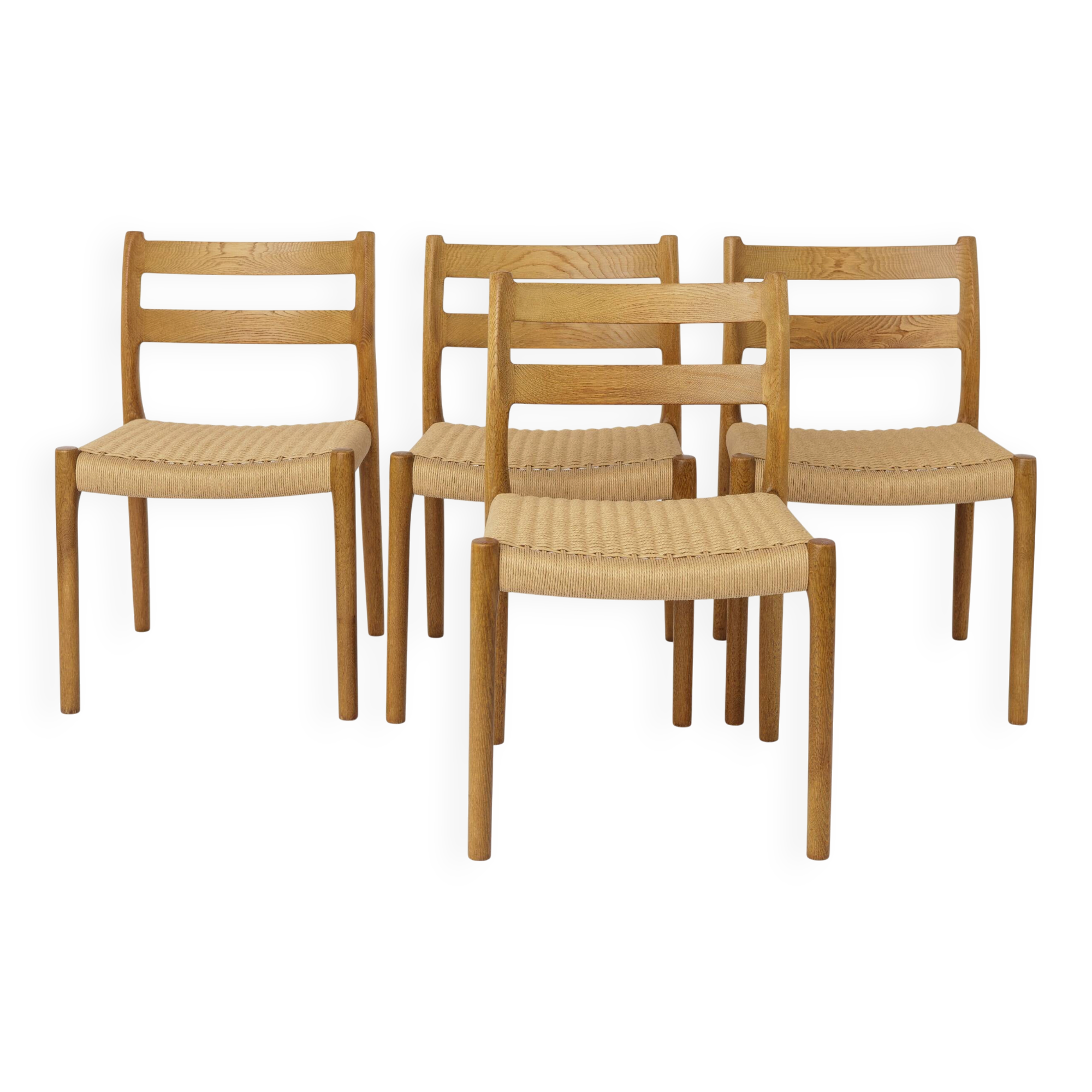 Niels Otto Møller Model 84 Dining Chairs Set of 4, Oak, 1970s Danish