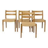 Niels Otto Møller Model 84 Dining Chairs Set of 4, Oak, 1970s Danish