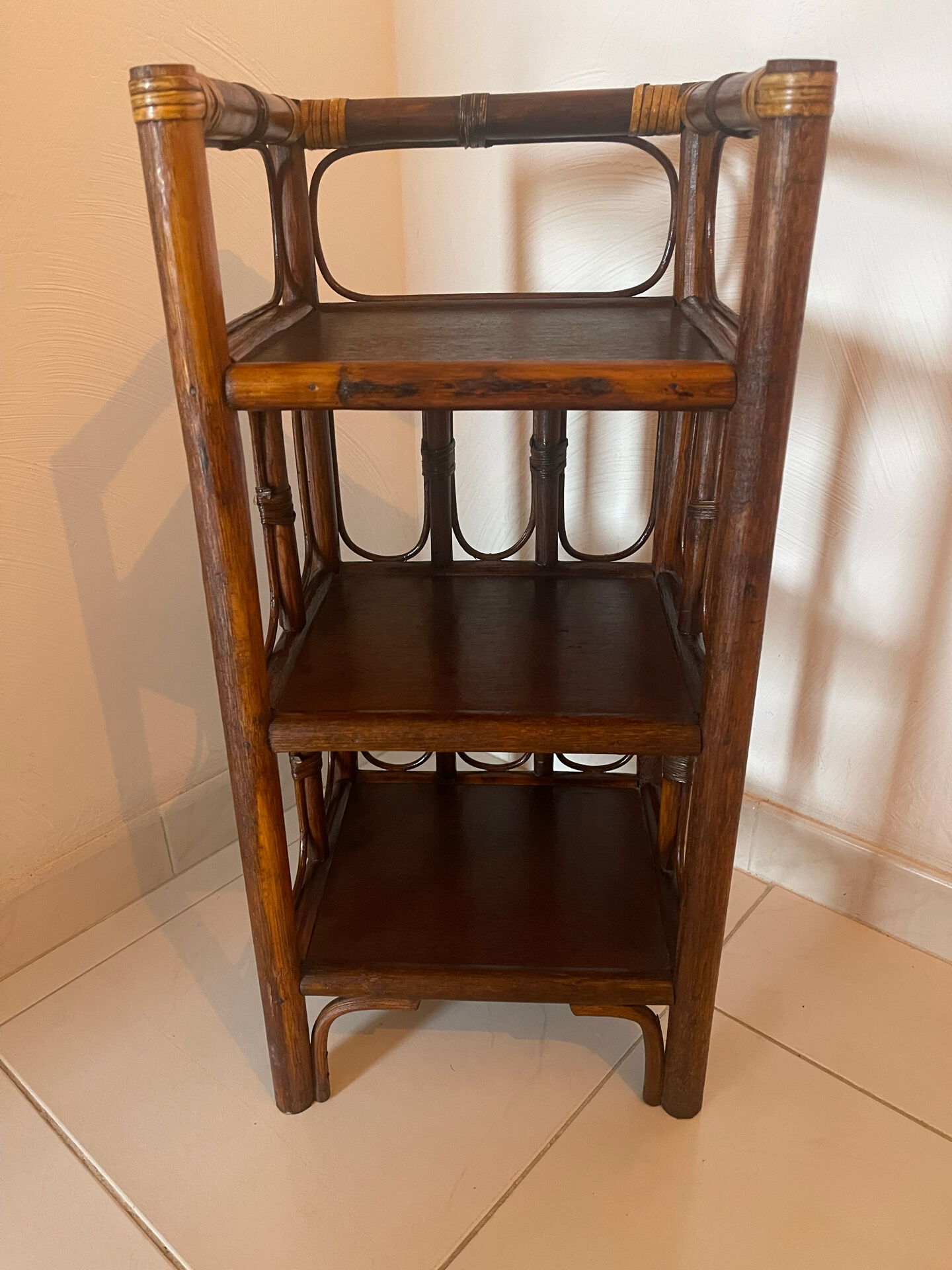 Vintage rattan shelf