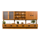 Scandinavian mid century oak wall unit with backlit, Denmark 1970s