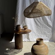 Suspension or rattan lampshade in the shape of a cloud or flattened bubble D60 H35