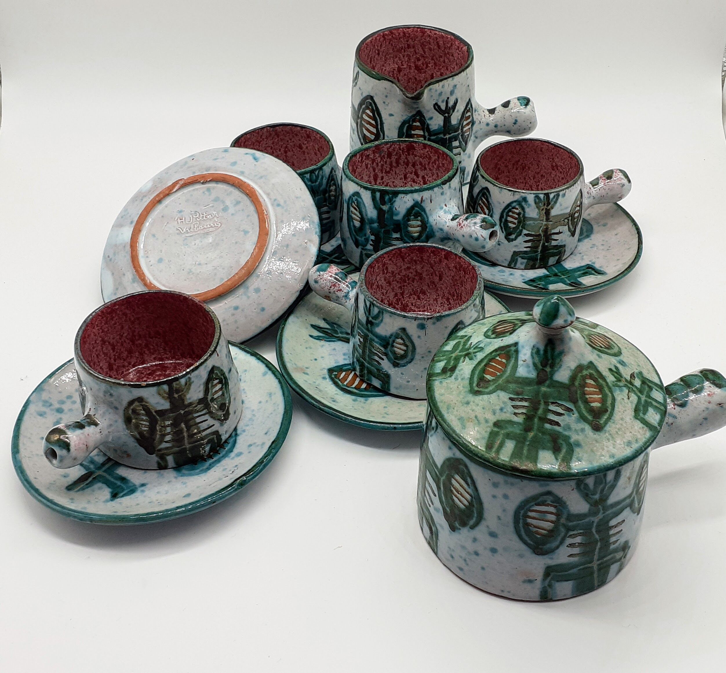 Signed Vallauris coffee service