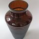 Vintage speckled amber blown glass conical vase
