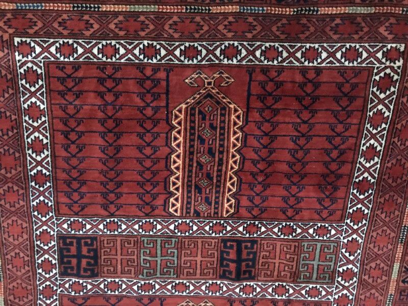 Carpet vintage Afghan pattern Hatchlou done hand 168 X 205 cm