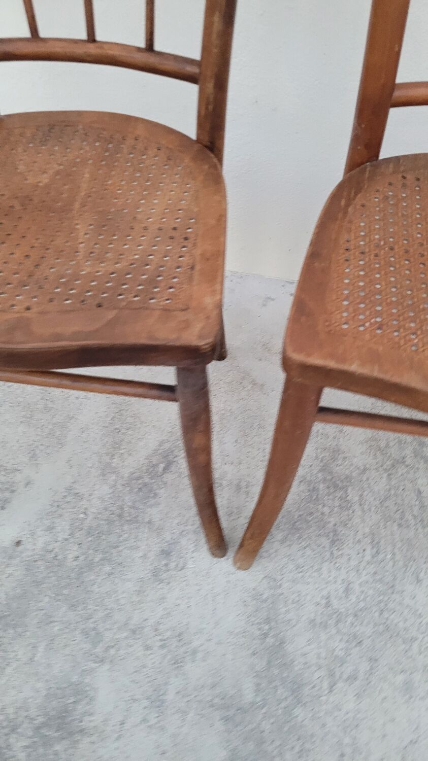 Set of 3 old Thonet bistro chairs