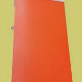 Wooden desk and school stool painted orange - 1950s - 1970s.