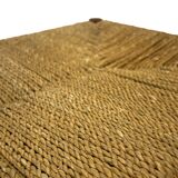 Vintage Stool Danish Papercord Rope Stool Mid Century Ottoman