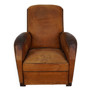 Fauteuil club vintage - couleur cognac