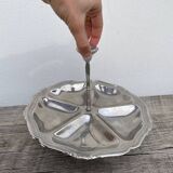 Plat présentoir en inox 1970