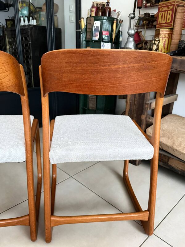 Ancienne paire de chaises Baumann traîneau vintage
