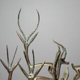 Family of 7 African brass gazelles or antelopes from the 50s and 60s, Congo