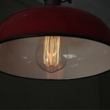 Day blind enamelled red industrial lamp