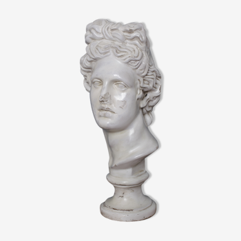 Buste Apollon en plâtre ciré