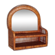 Miroir étagère en rotin et osier
