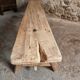French antique wooden bench – Rustic farmhouse bench – Poplar and chestnut – Late 19th century – 198 cm