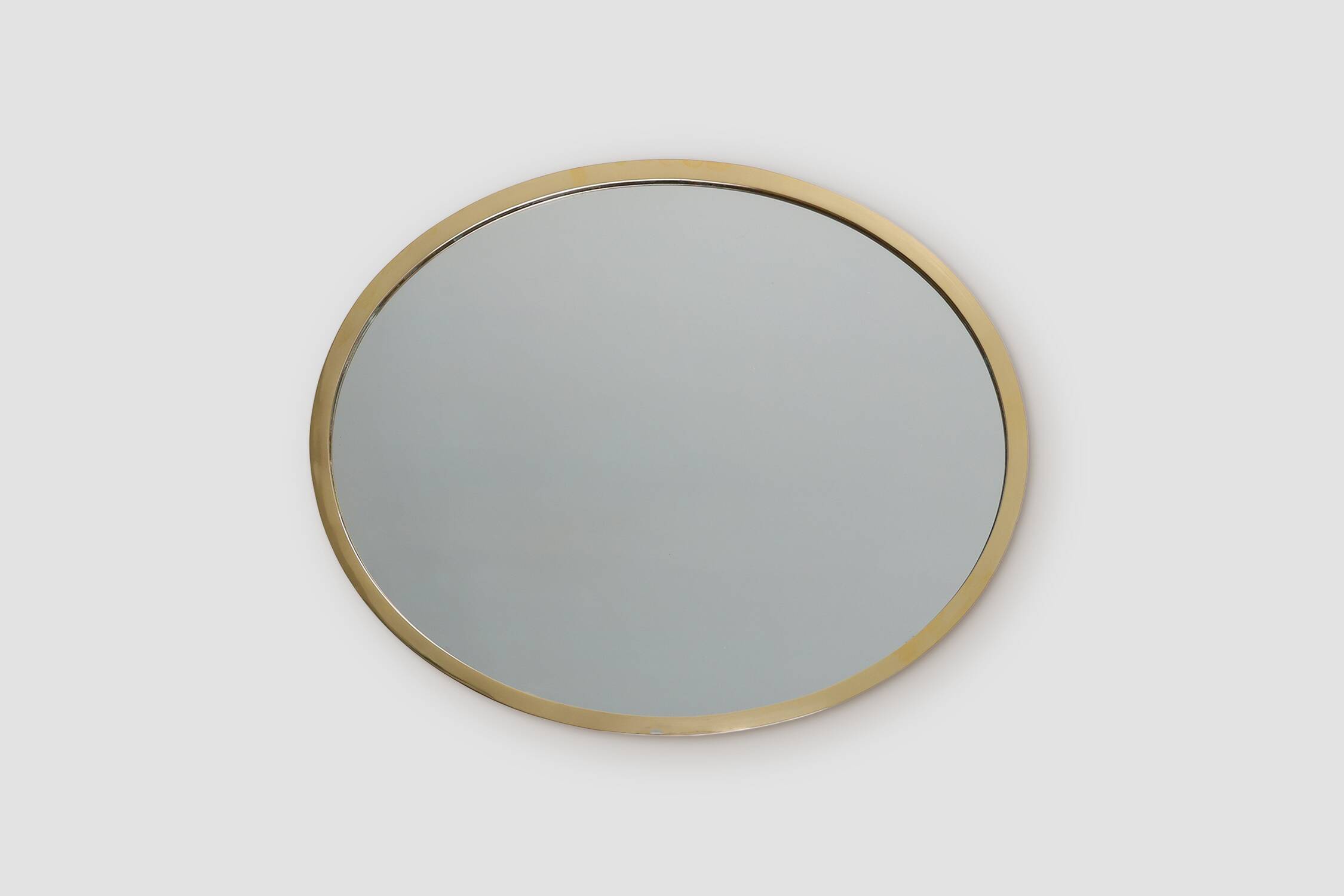 Art Deco Copper‑Plated Metal Mirror, Belgium ca. 1925